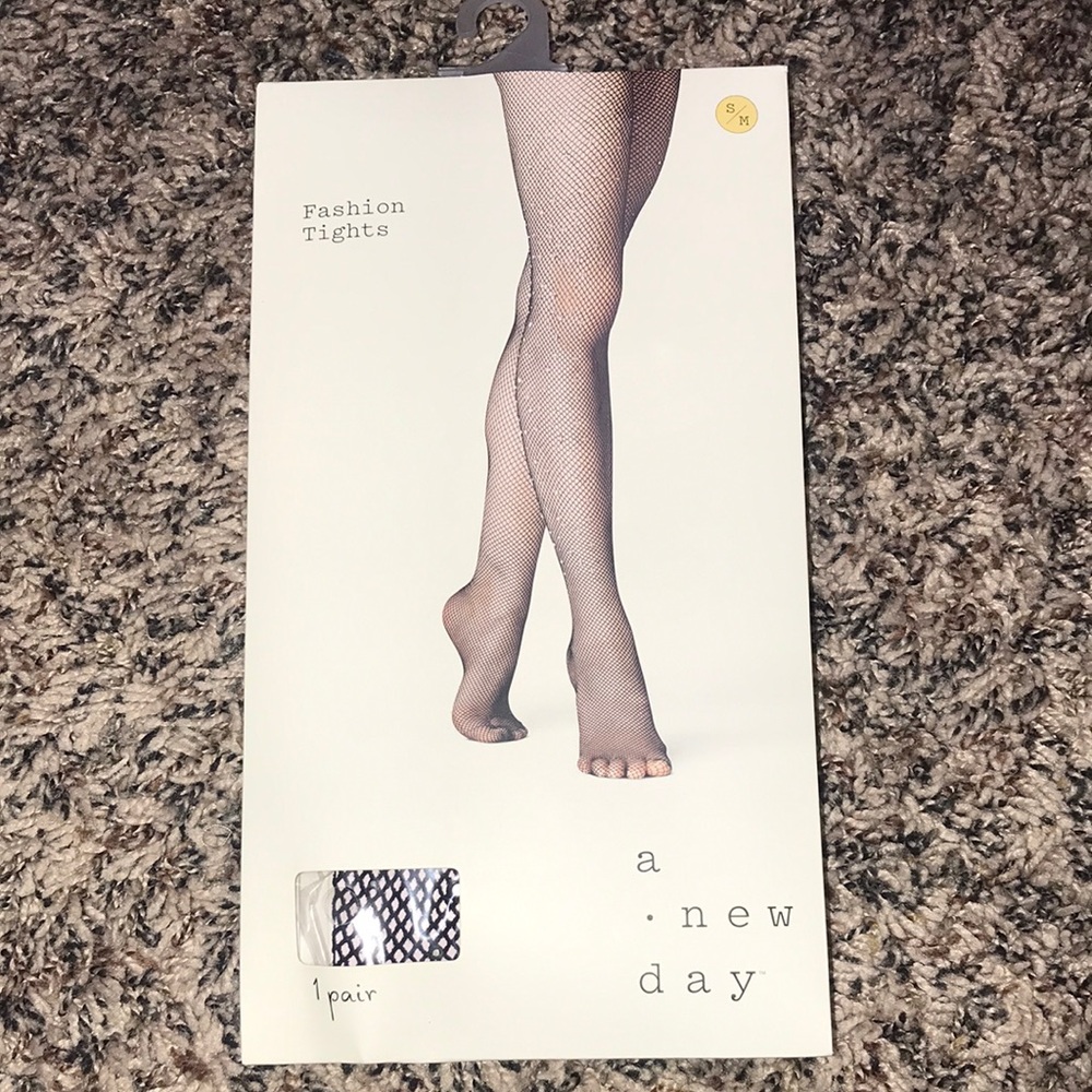 A New Day Black Fishnet Sparkle Fashion Tights | NWT!